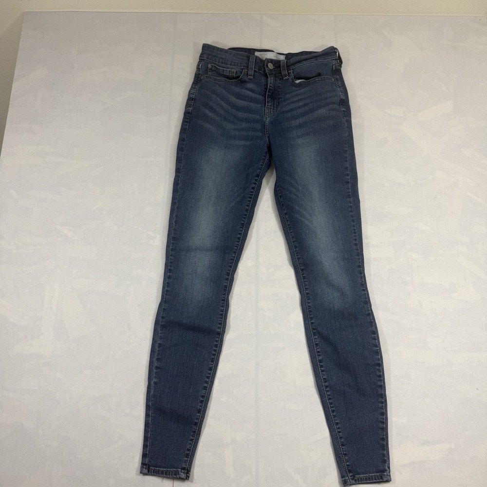 Signature Levi Strauss Mid Rise Skinny Jeans W27 L32 Blue Stretch Denim